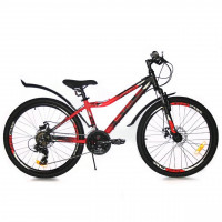 Велосипед 24" Stels Navigator 450 MD V030 Черный неоновый\Красный (м) (LU093466) 049501