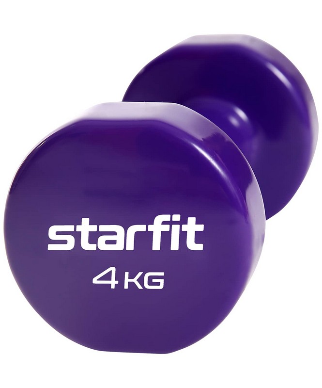 Гантель виниловая Core 4 кг Star Fit DB-101 фиолетовый 665_800