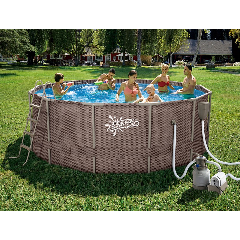 Каркасный бассейн круглый 366х122см SummerEscapes Polygroup P20-1248-S 800_800
